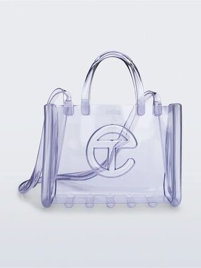 Melissa x Telfar Jelly Shopper Purple Transparent Tote Bag